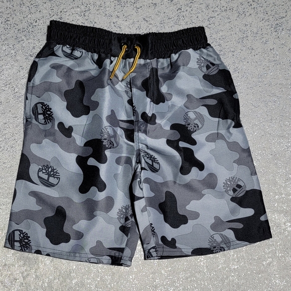 🤍🖤NEW Timberland White Sleeveless Shirt and Swim Shorts Boy's Size 7 - Picture 2 of 11